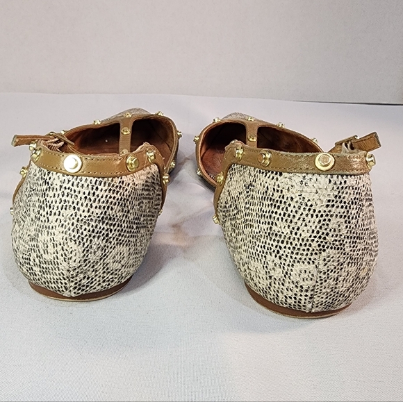 Halogen Haolson Lea Natural Snake Skin Print Leather Flats Women's Size 11 - Picture 4 of 8